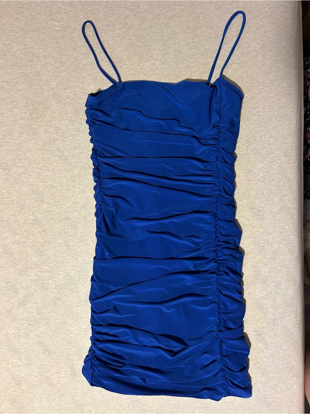Windsor Royal Blue Ruched Mini Dress